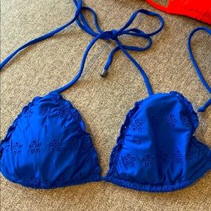 Abercrombie blue halter swim top
